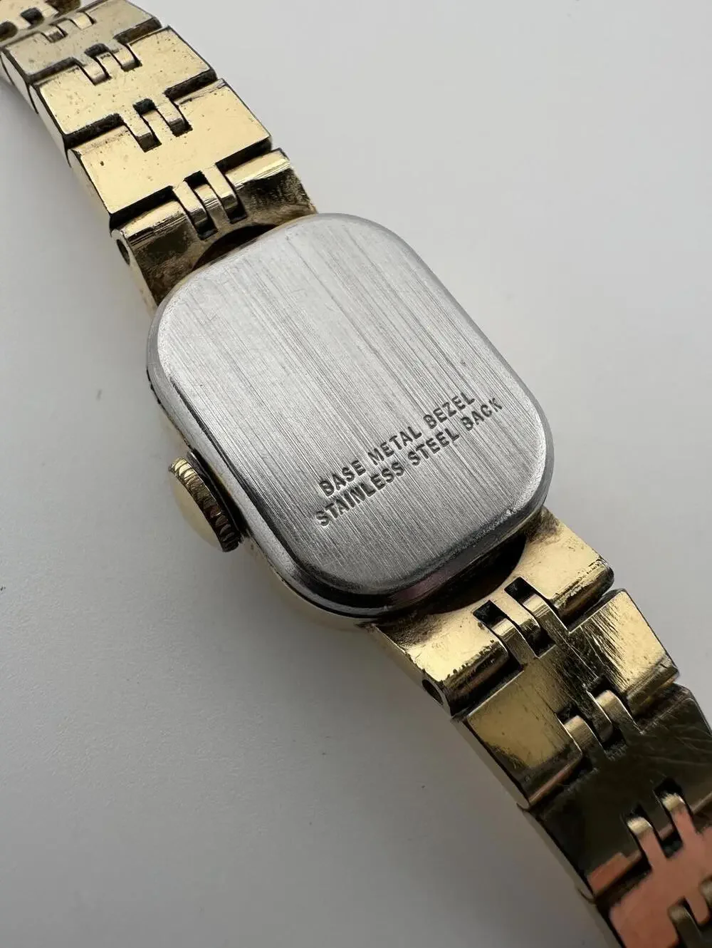 Timex Womens 15mm Gold Tone Automatic Vintage Rectangular Watch